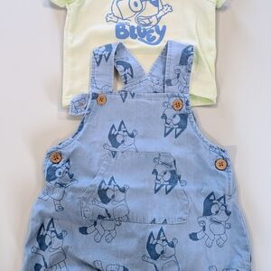 Bluey Kids Denim Overalls Set